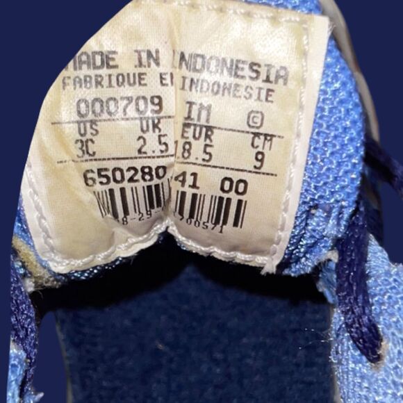 Nike Air (3c) Boys 0-24 Months Blue/SIlver Size 3 - Picture 4 of 5